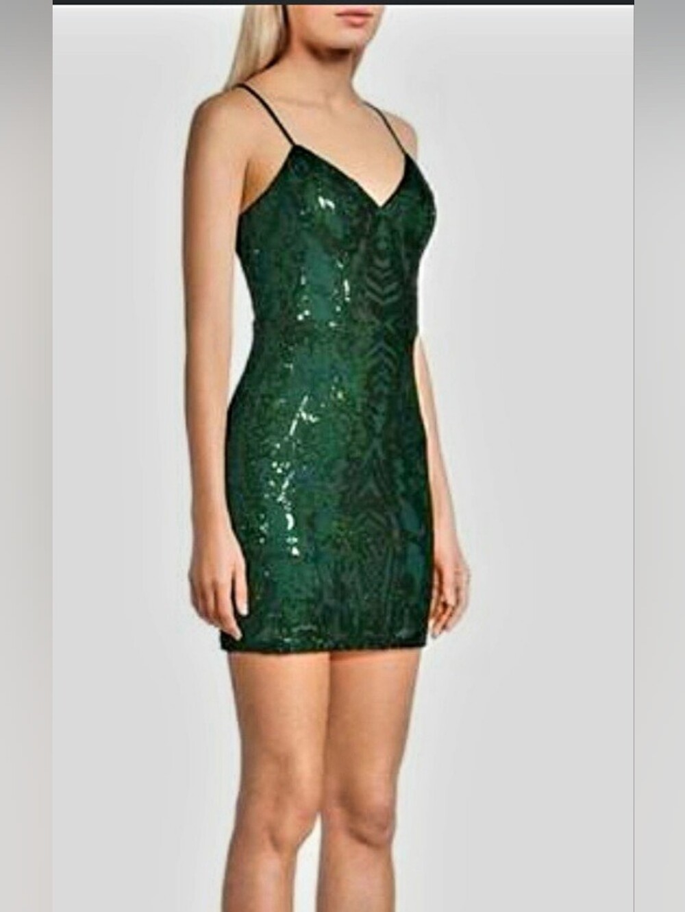 Green Sequin Mini Dress New With Tags